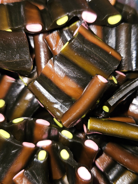 Black liquorice pencils strips